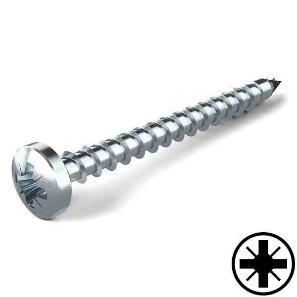 Spanplattenschrauben- Halbrund, Pozidrive-Kreuzschlitz Verzinkt 4 mm 40 mm Spanplattenschrauben- Halbrund, Pozidrive-Kreuzschlitz Verzinkt 4 mm 40 mm